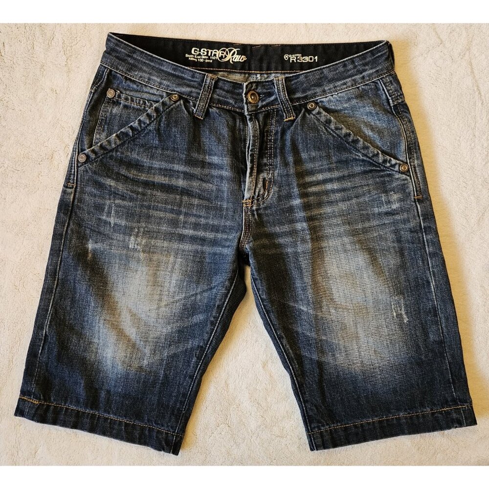 G-Star Raw Elwood 96 Mens Jeans Shorts Size W32 L33 Regular Straight Denim Y2K